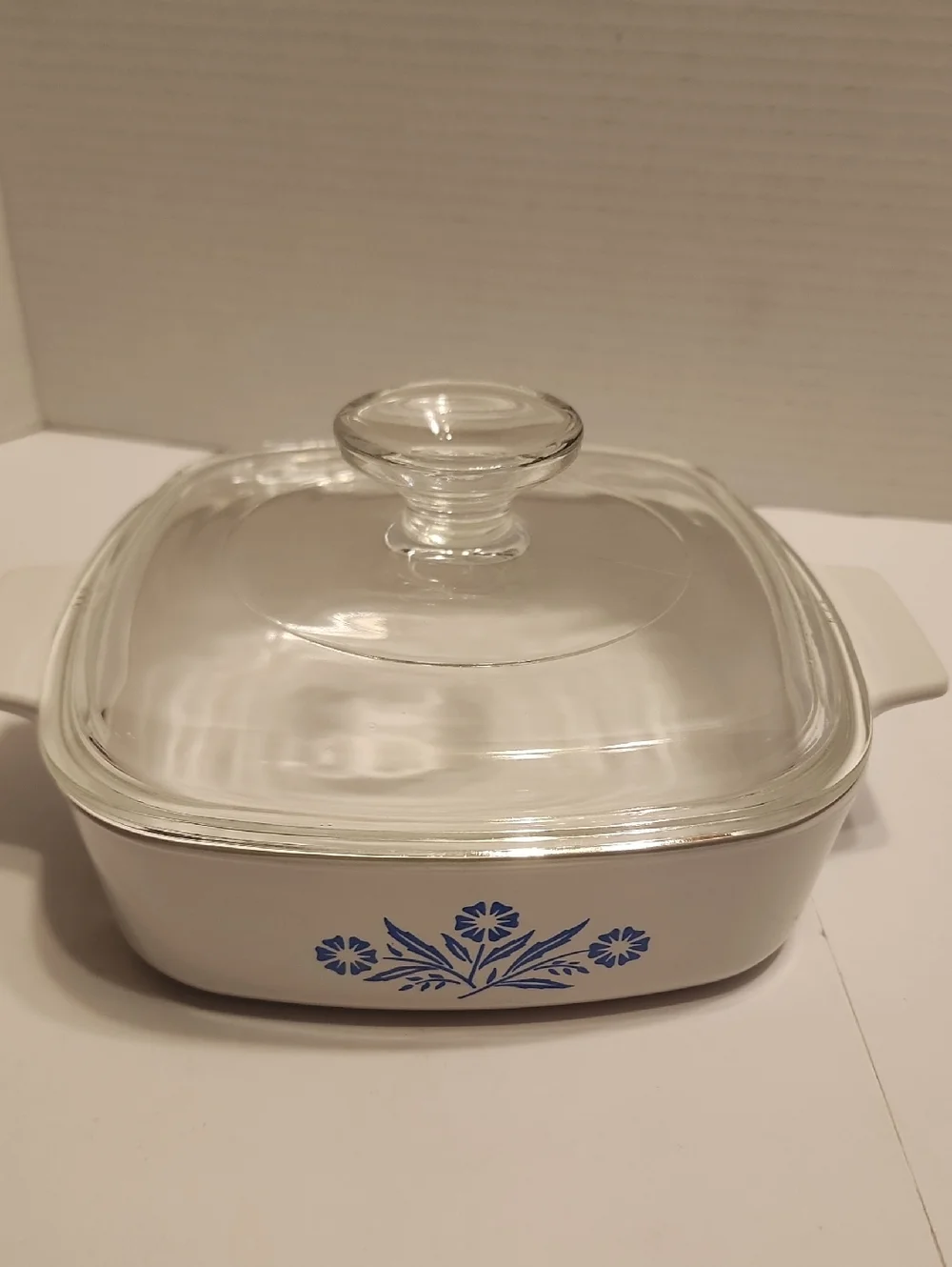 Corningware White Ceramic Casserole Insert with Blue Cornflower 1 QUART size